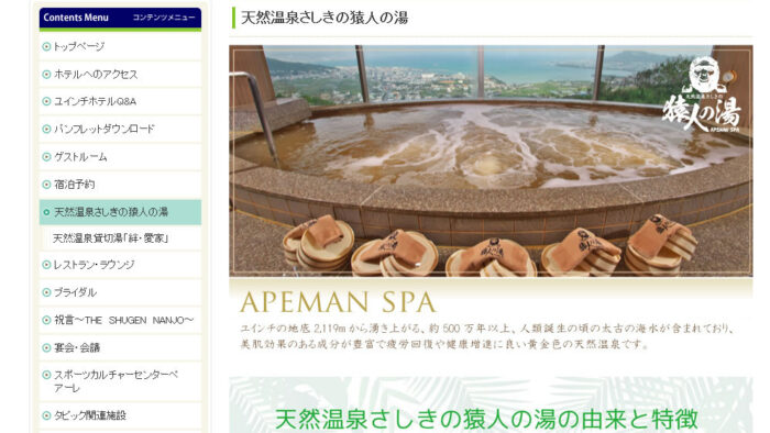 天然温泉さしきの「猿人の湯」ペアチケット